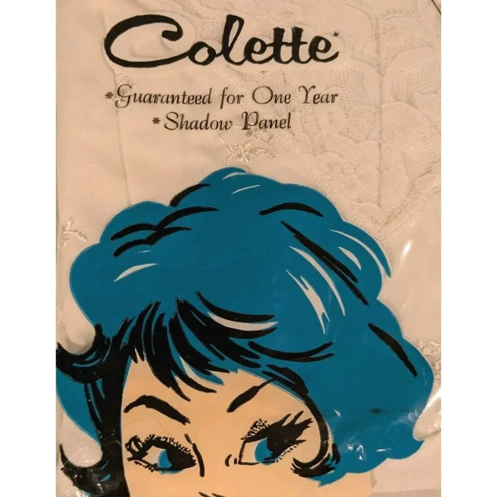 NOS Lingerie Slip 1960s Colette Tricot Lace Size 36 Mod Shadow Panel Nylon Vtg